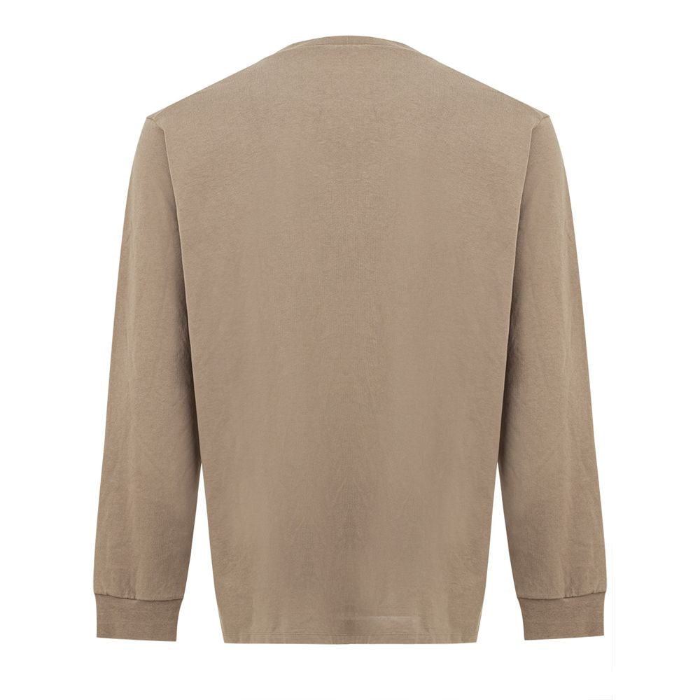 Beige cotton T-shirt from Dsquared² displayed on a hanger, showcasing a casual and comfortable fit with the brand logo subtly visible.