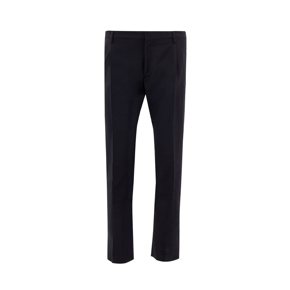 Valentino Garavani black wool dress pants featuring a tailored fit and classic design, ideal for formal or business attire.