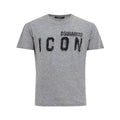 Gray cotton T-shirt by Dsquared² featuring a casual fit and minimal branding, displayed on a plain background.