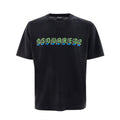 Black cotton T-shirt by Dsquared² featuring a classic fit and minimal branding, displayed flat on a neutral background.