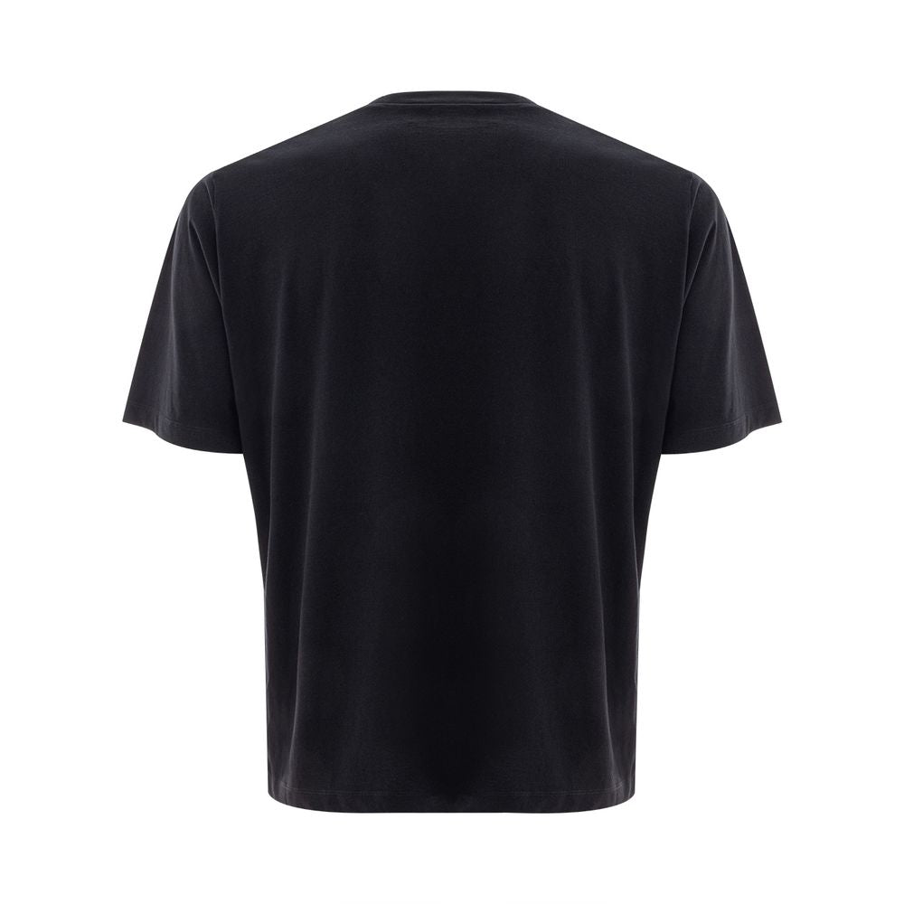 Black cotton T-shirt by Dsquared² with a classic fit and subtle logo detail, shown on a plain background.