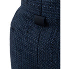 Thom Browne blue marabou casual pants with relaxed fit, featuring soft feather detailing and tailored design.