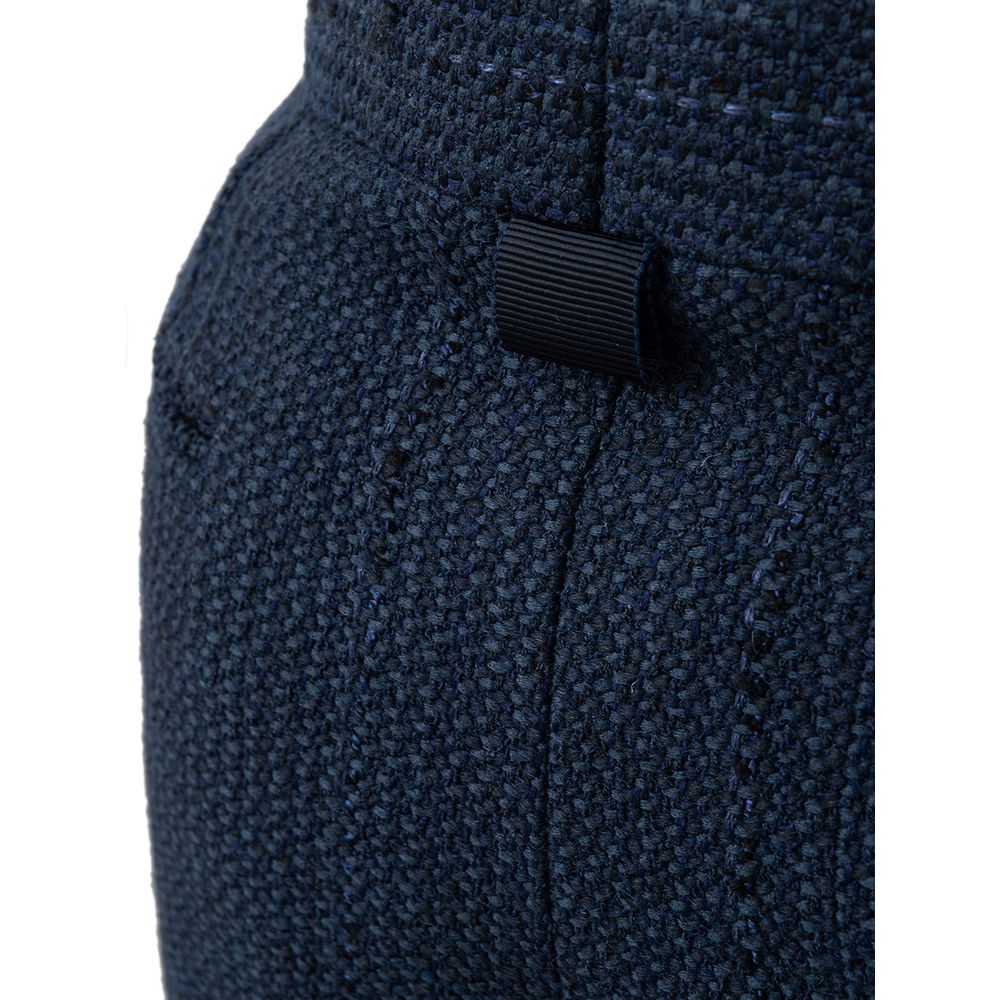Thom Browne blue marabou casual pants with relaxed fit, featuring soft feather detailing and tailored design.