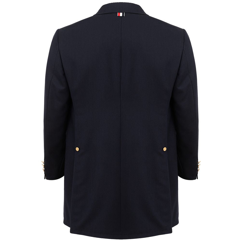 Thom Browne Elegant Wool Jacket in Signature Blue Thom Browne