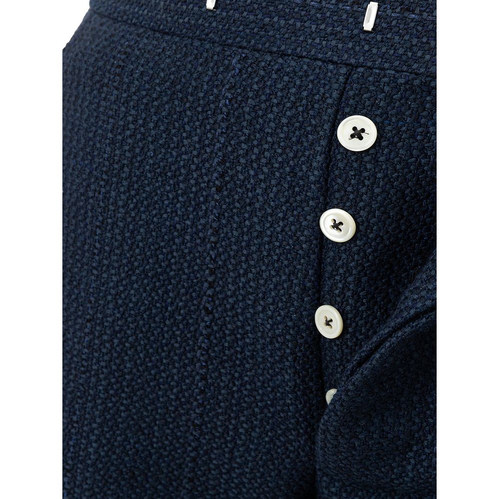 Thom Browne blue marabou casual pants with relaxed fit and stylish design, displayed on a neutral background.