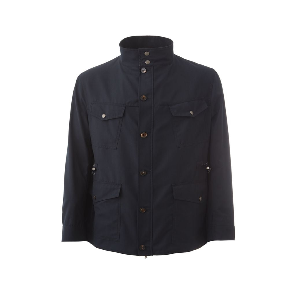 Lardini Blue Wool Coat - Eljoys Fashion 