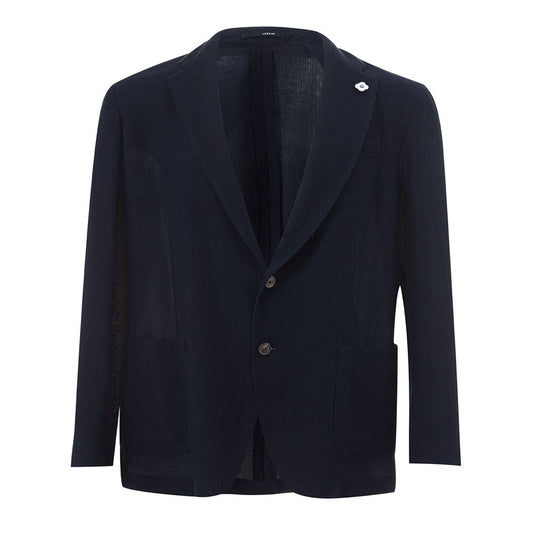 Lardini Blue Cotton Blazer Lardini