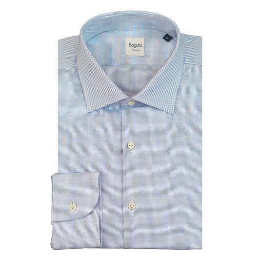 Bagutta Blue Cotton Men's Shirt Bagutta