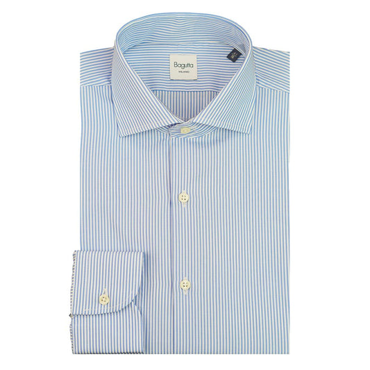 Bagutta Light Blue Cotton Men Shirt Bagutta
