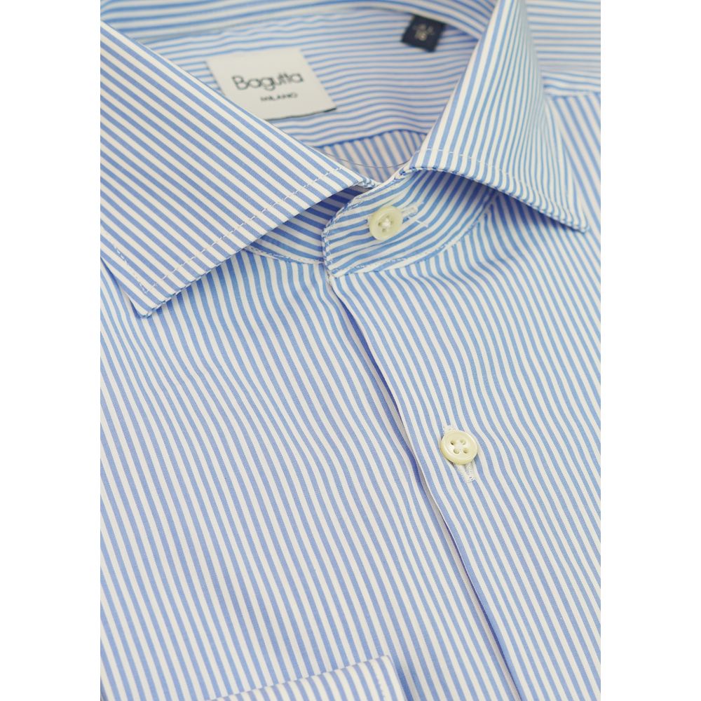 Bagutta Light Blue Cotton Men Shirt Bagutta