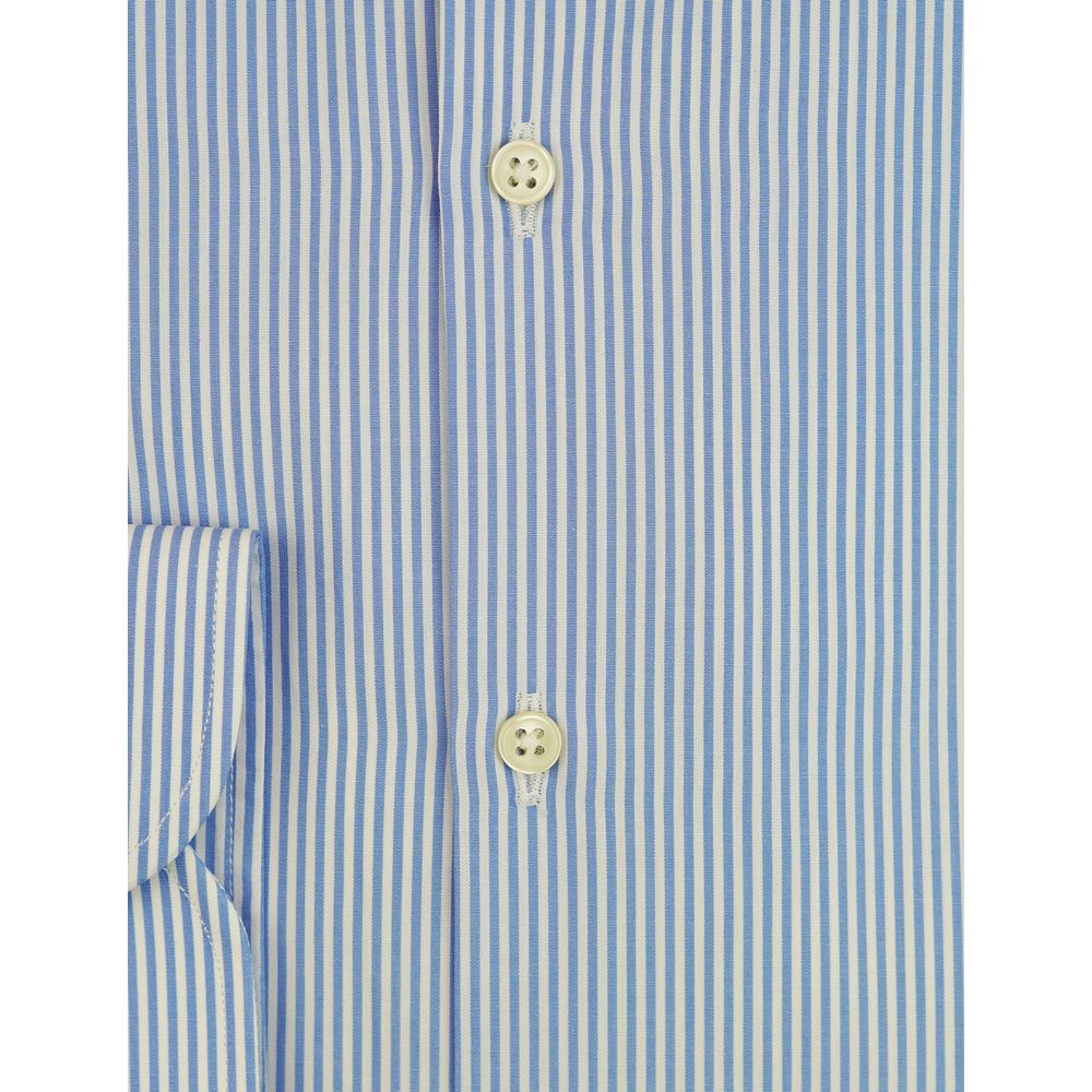 Bagutta Light Blue Cotton Men Shirt Bagutta