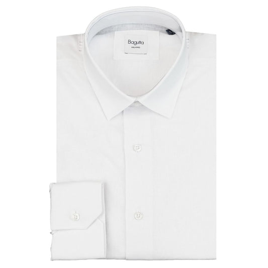 Bagutta White Linen Men Shirt Bagutta