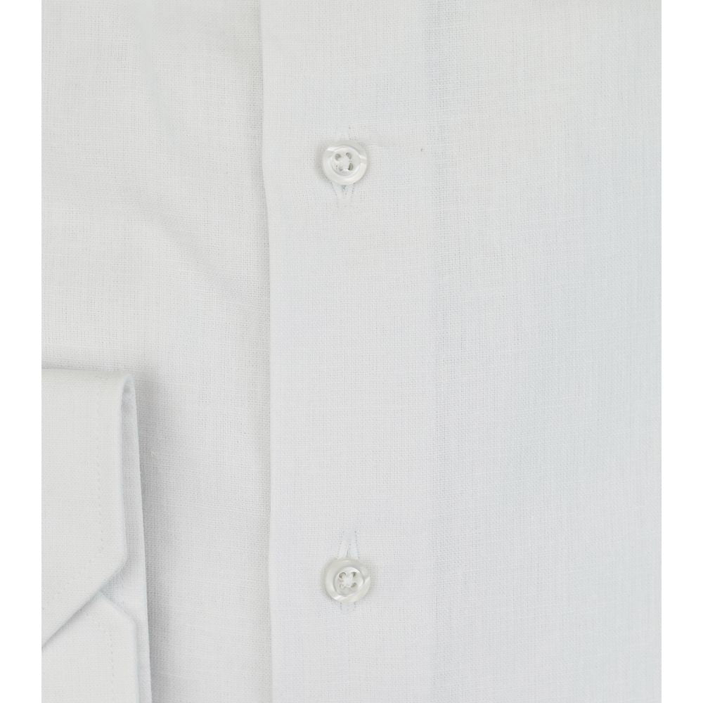 Bagutta White Linen Men Shirt Bagutta