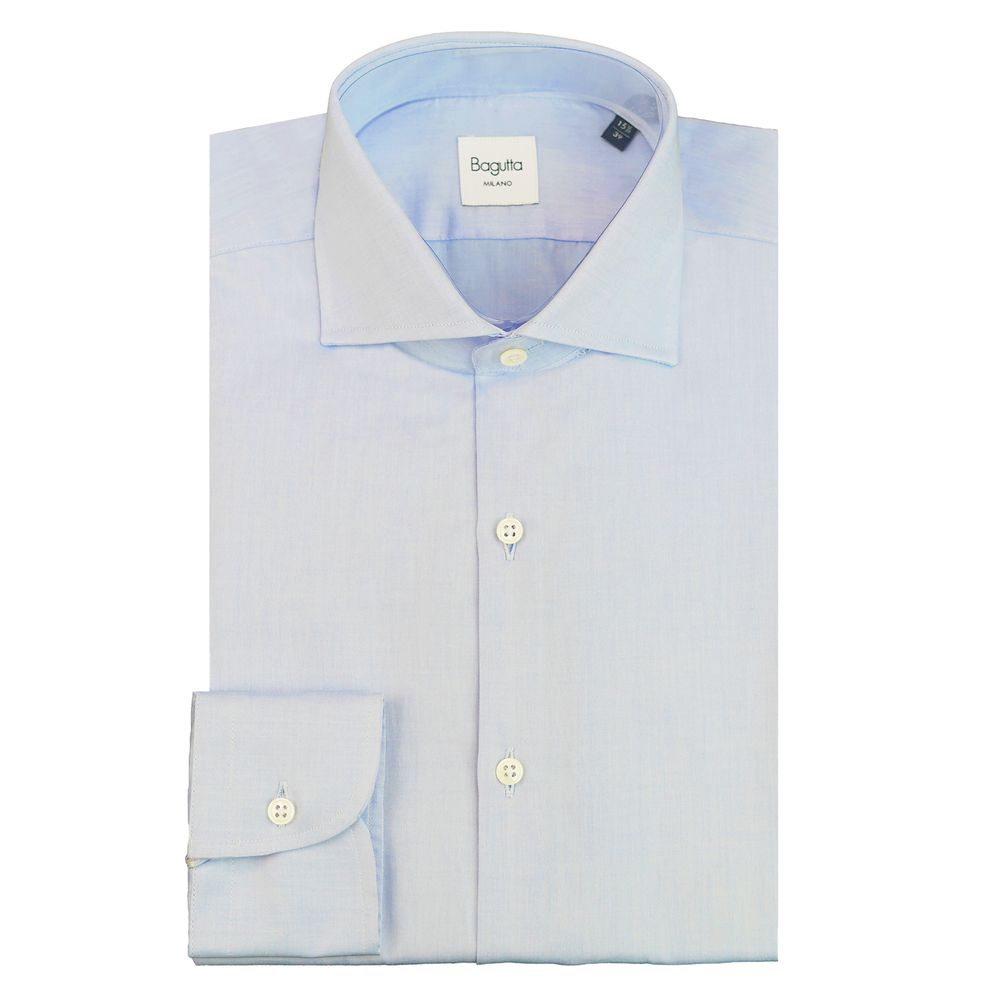 Bagutta Light Blue Cotton Men Shirt Bagutta