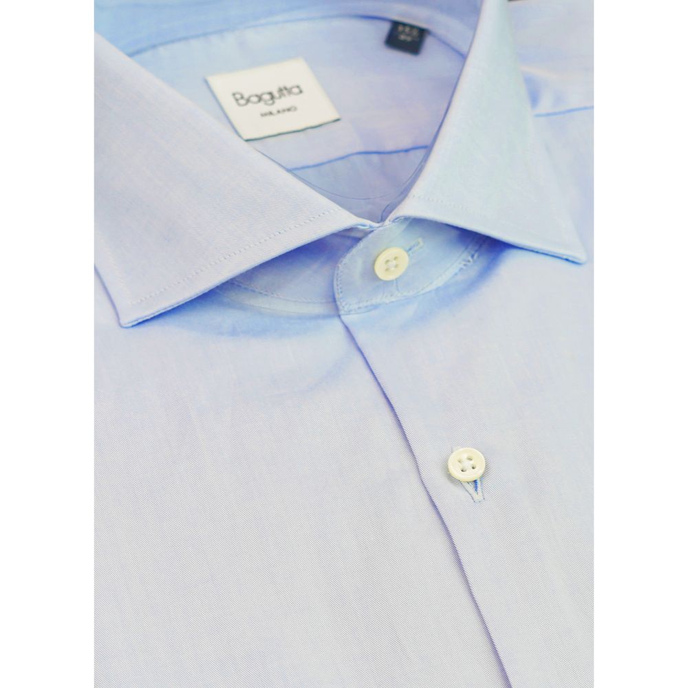 Bagutta Light Blue Cotton Men Shirt Bagutta