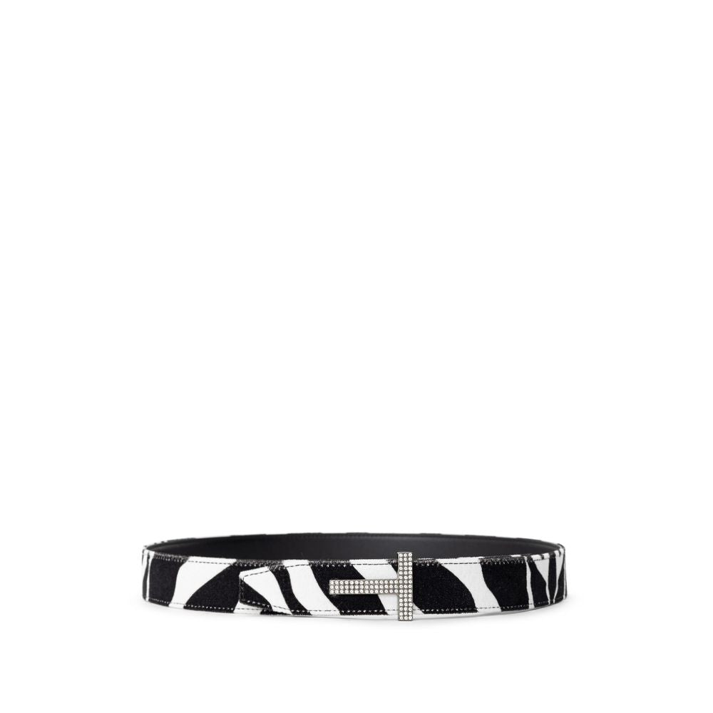 Tom Ford Black And White Leather Belt Tom Ford