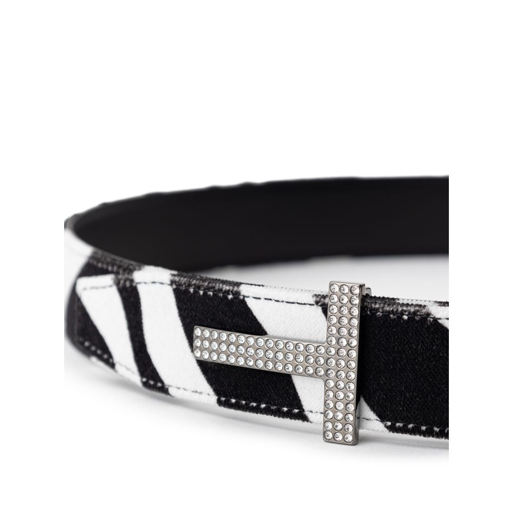 Tom Ford Black And White Leather Belt Tom Ford