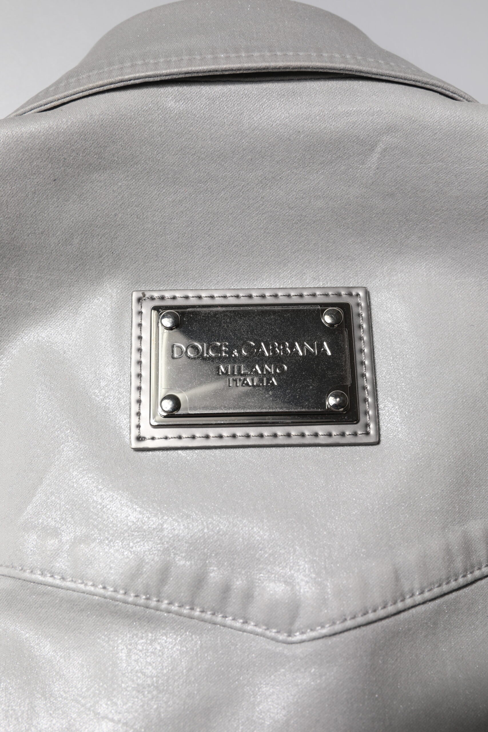 Dolce & Gabbana Metallic Gray Cotton Button Down Shirt Dolce & Gabbana