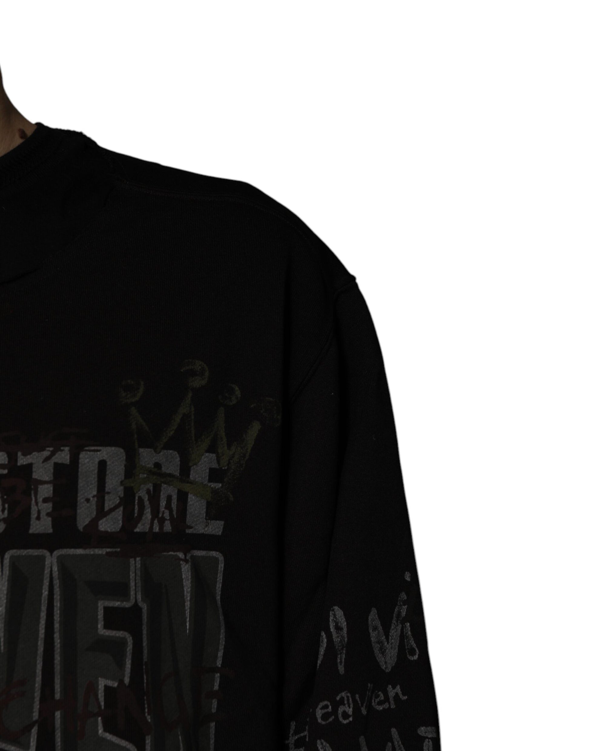 Dolce & Gabbana Black DG Heaven Crew Neck Pullover Sweater Dolce & Gabbana
