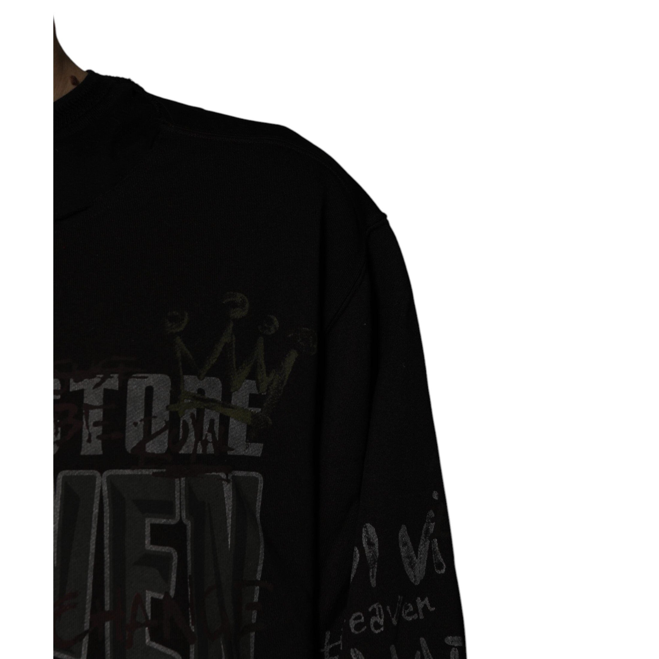 Dolce & Gabbana Black DG Heaven Crew Neck Pullover Sweater