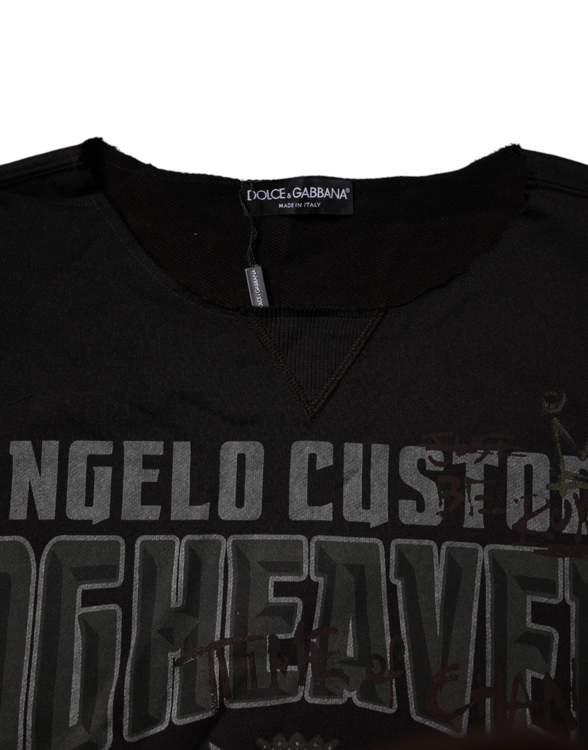 Dolce & Gabbana Black DG Heaven Crew Neck Pullover Sweater Dolce & Gabbana