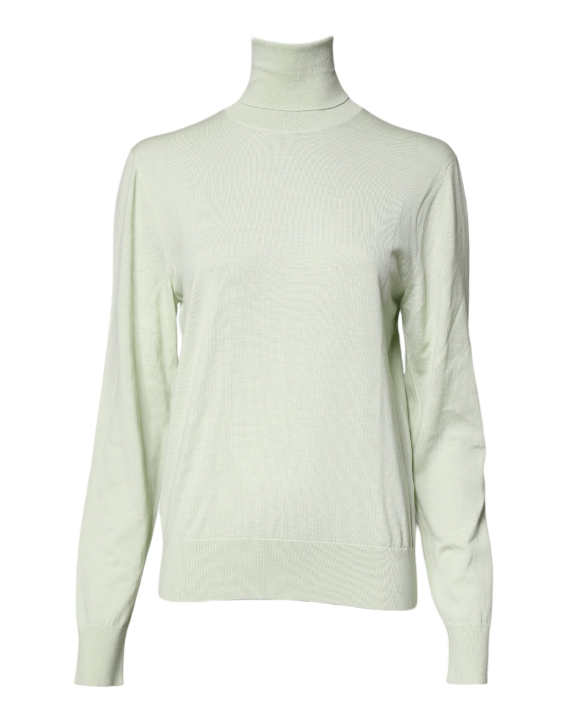 Dolce & Gabbana Light Green Wool Turtleneck Pullover Sweater Dolce & Gabbana