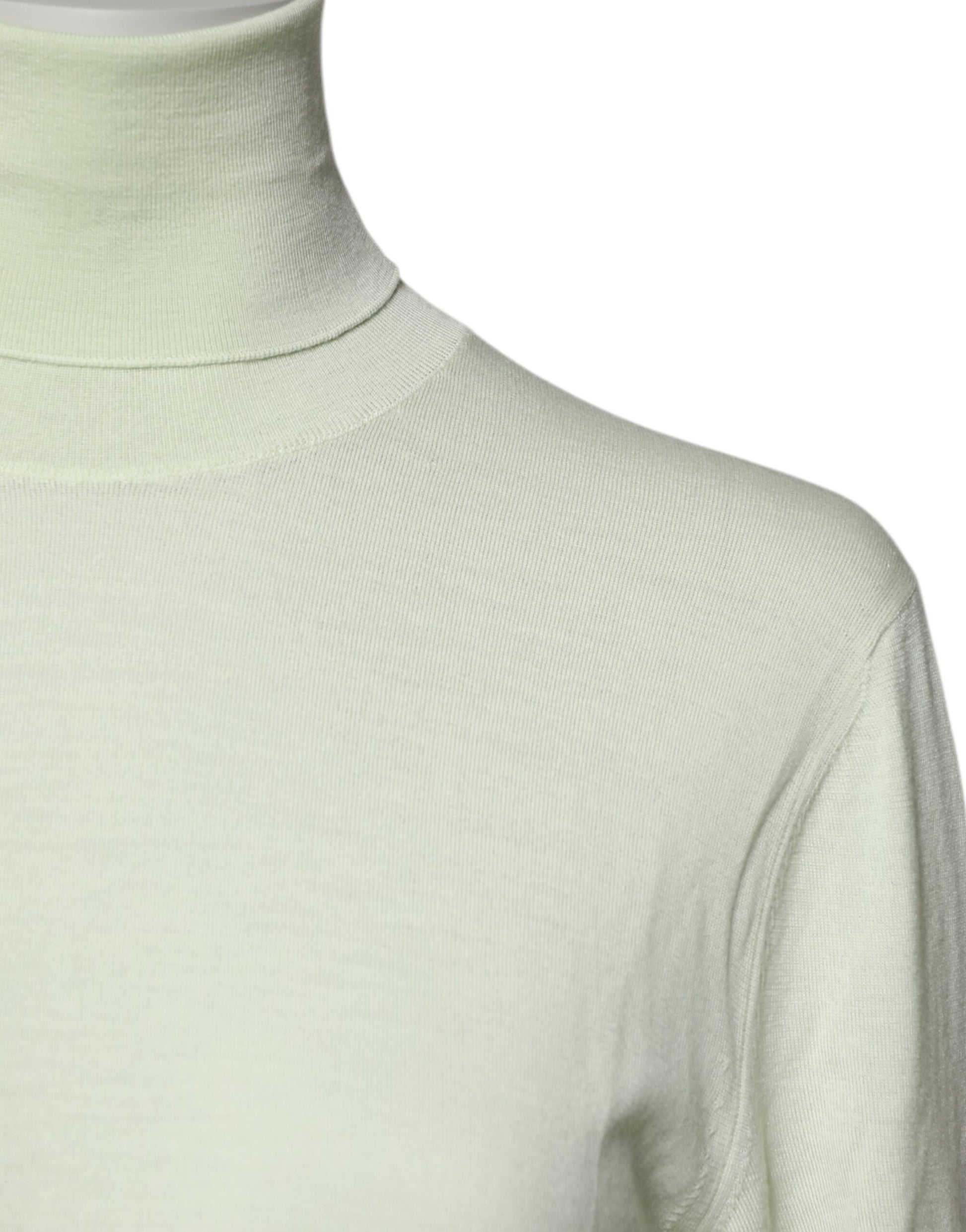 Dolce & Gabbana Light Green Wool Turtleneck Pullover Sweater Dolce & Gabbana