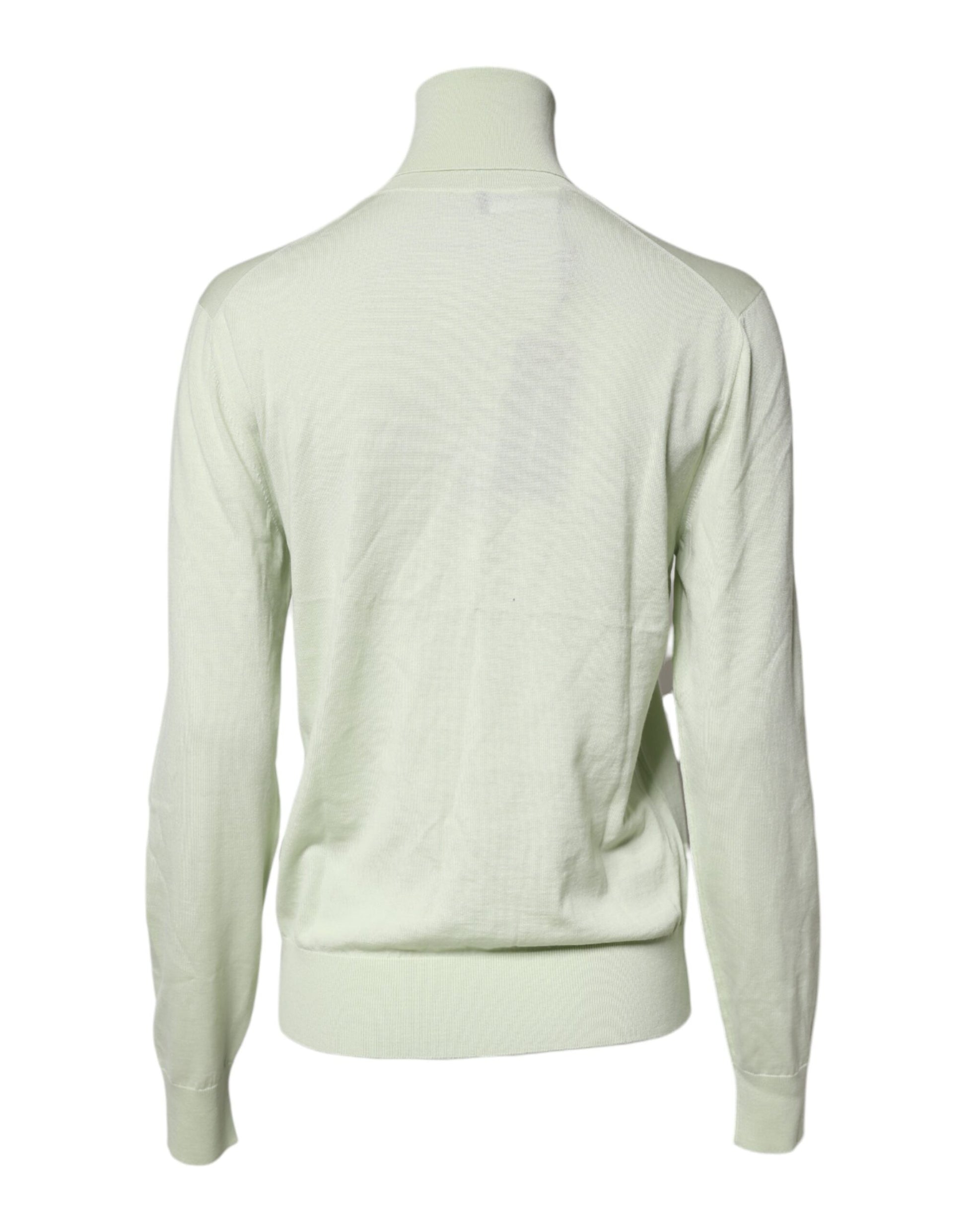 Dolce & Gabbana Light Green Wool Turtleneck Pullover Sweater Dolce & Gabbana