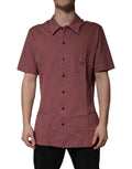 Dolce & Gabbana Dark Pink Button Down Casual Polo Men Shirt - Eljoys Fashion 