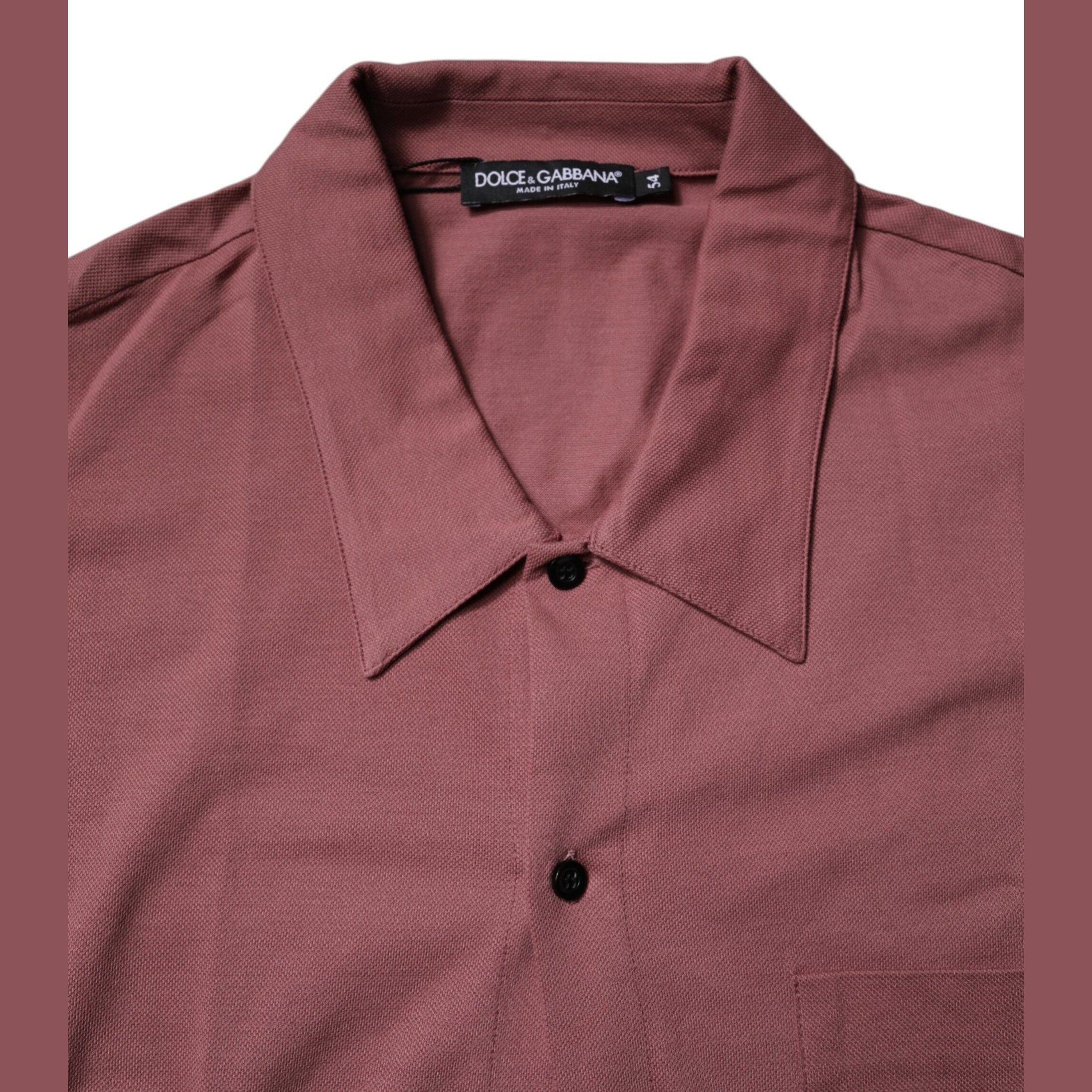 Dolce & Gabbana Dark Pink Button Down Casual Polo Men Shirt