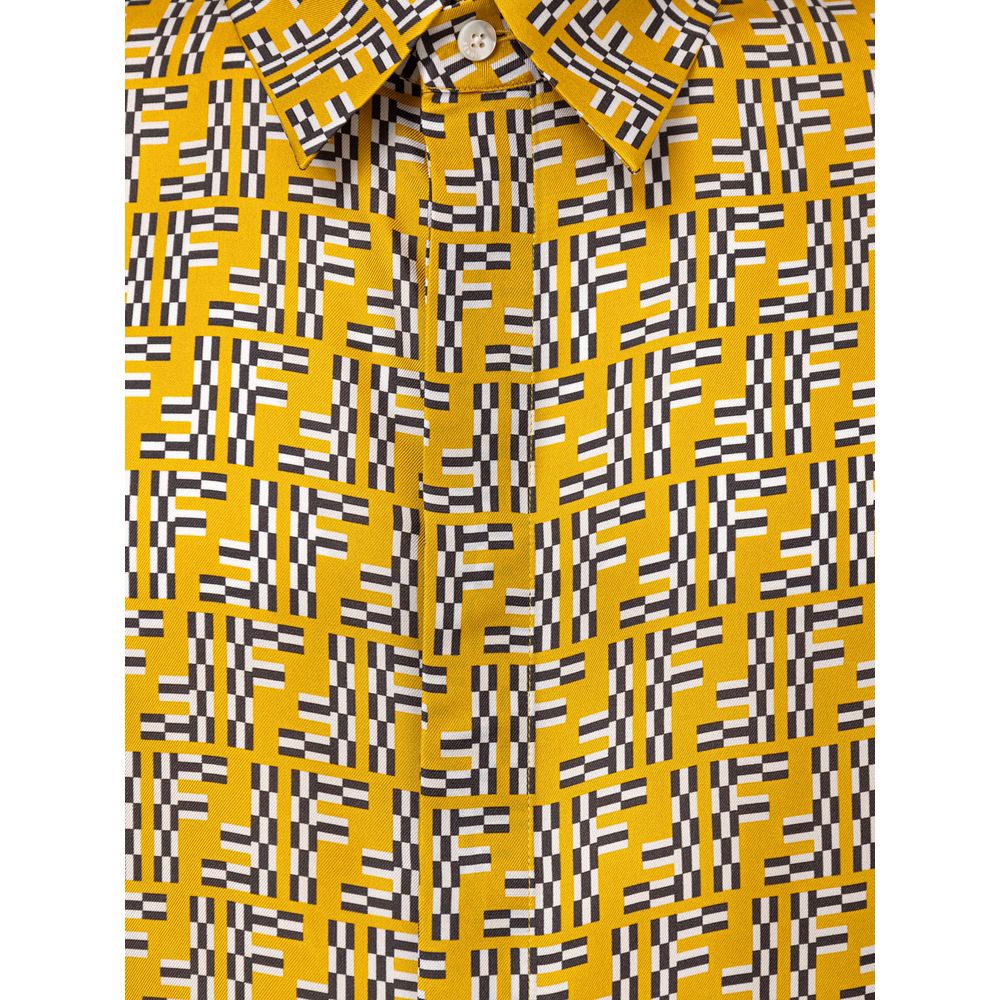 Fendi Yellow Silk Shortsleeve Fendi