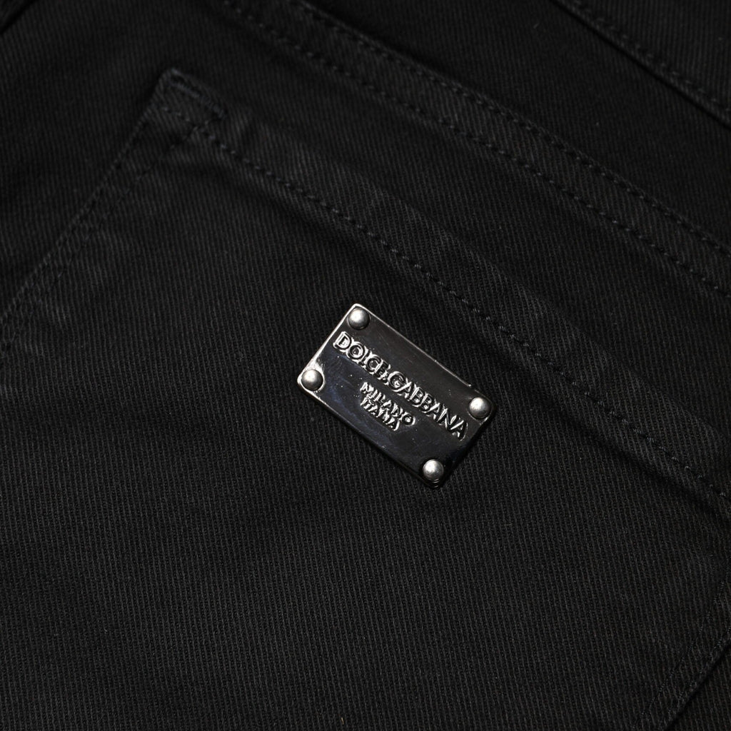 Dolce & Gabbana Black Cotton Mid Waisted Skinny Denim Jeans