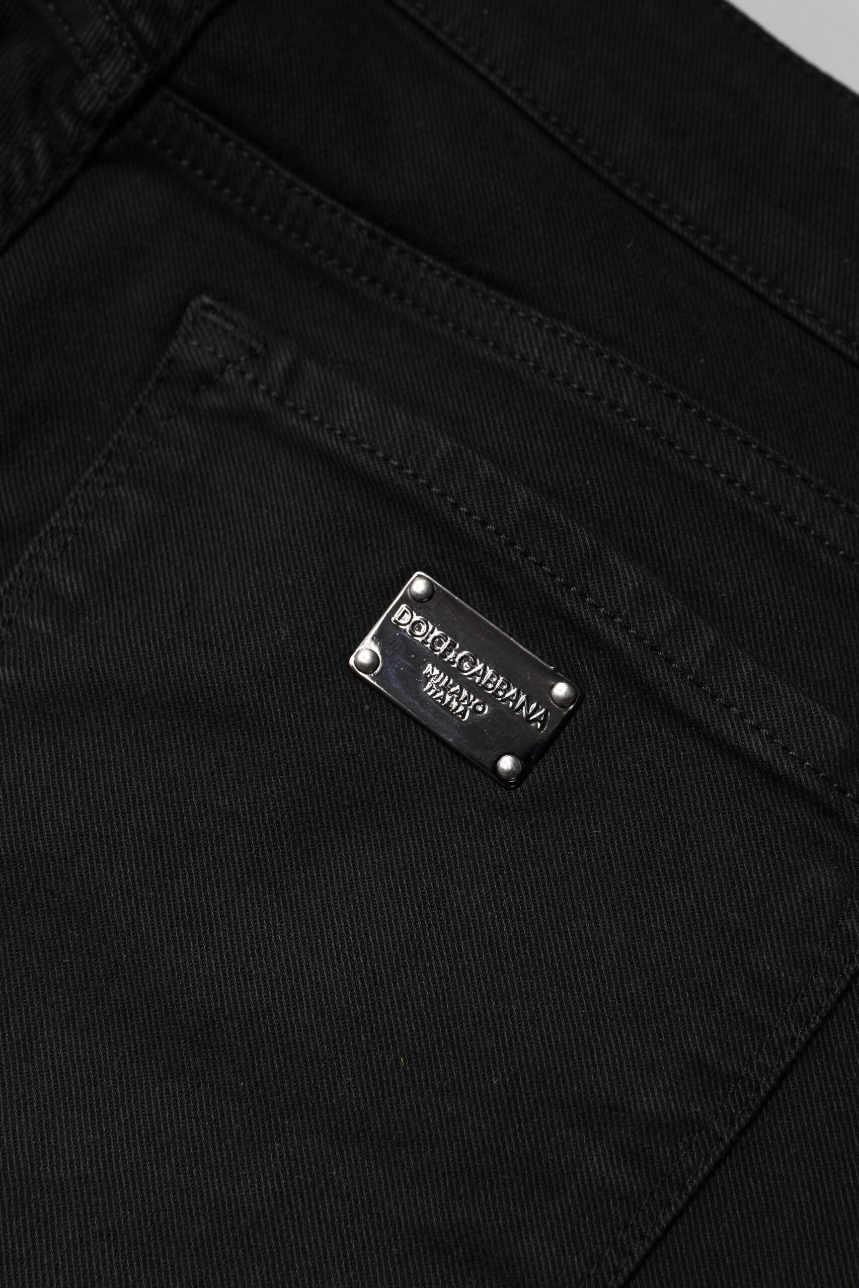 Dolce & Gabbana Black Cotton Mid Waisted Skinny Denim Jeans Dolce & Gabbana