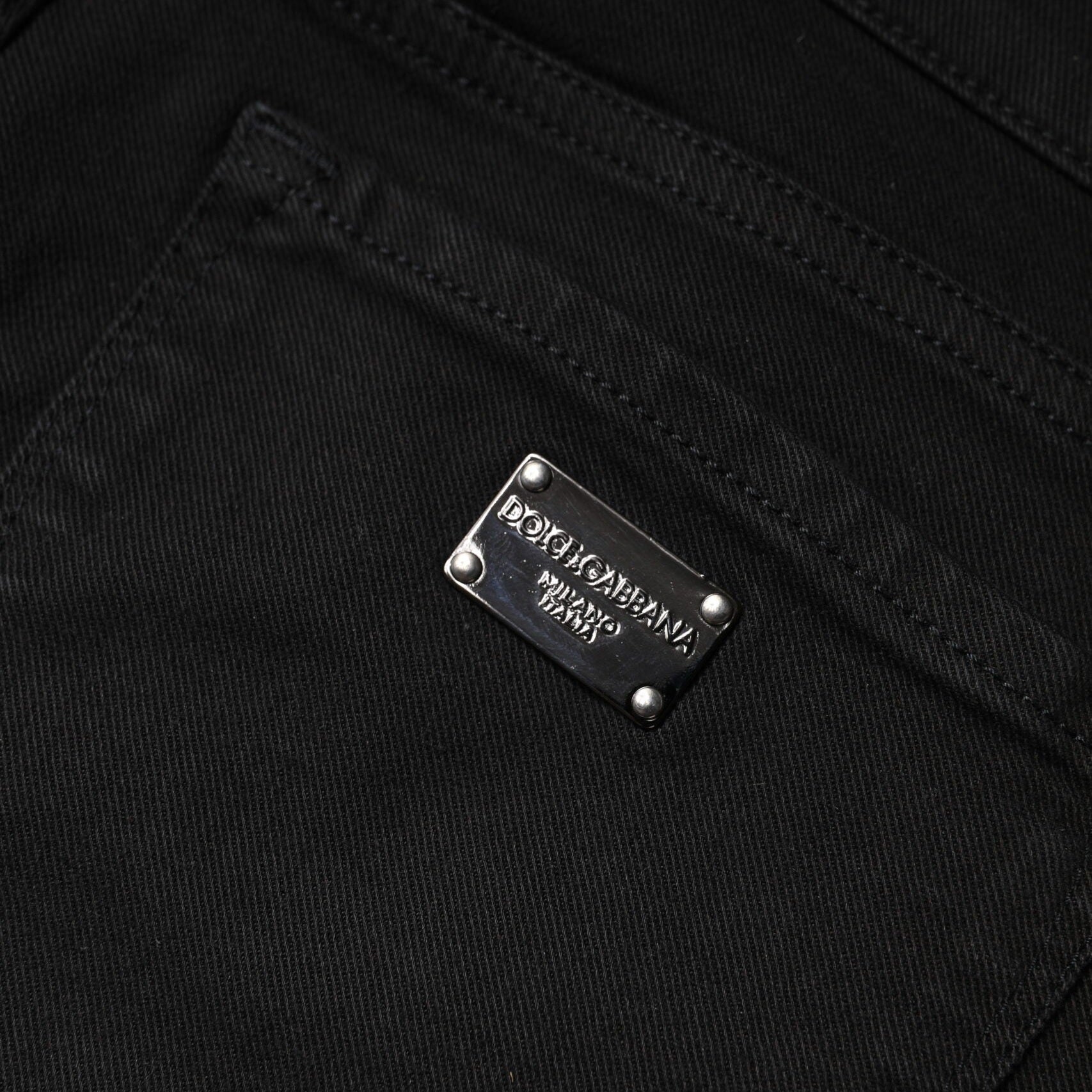 Dolce & Gabbana Black Cotton Mid Waisted Skinny Denim Jeans