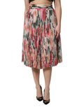 Dolce & Gabbana Multicolor Silk Floral High Waist Midi Skirt - Eljoys Fashion 