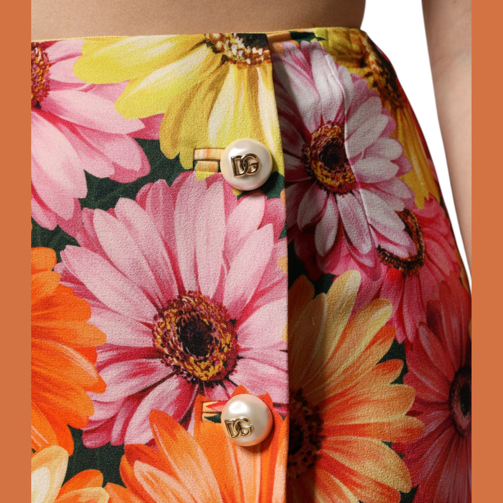 Dolce & Gabbana Multicolor Floral High Waist Mini Skirt