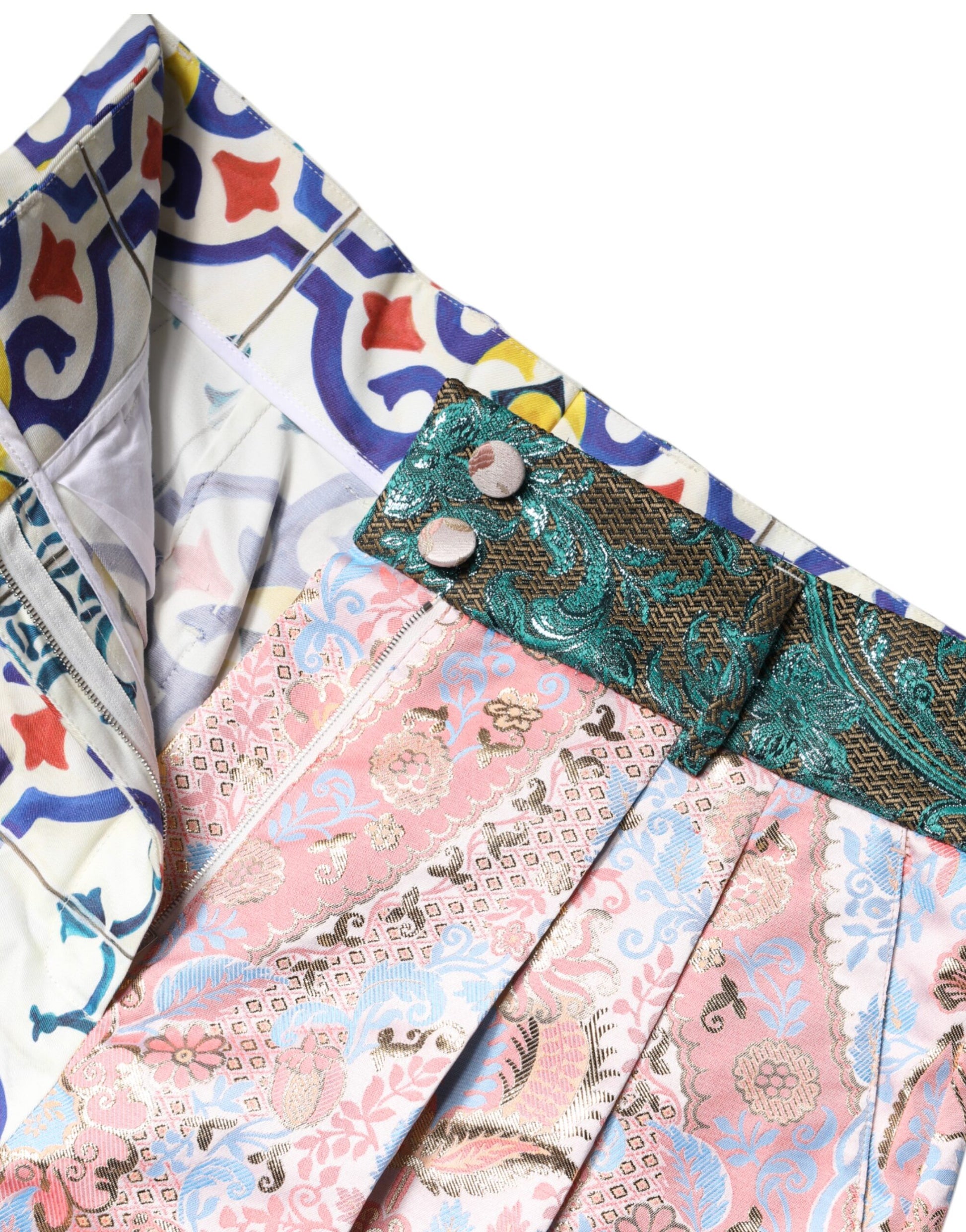 Dolce & Gabbana Multicolor Cotton Patchwork Hot Pants Shorts Dolce & Gabbana