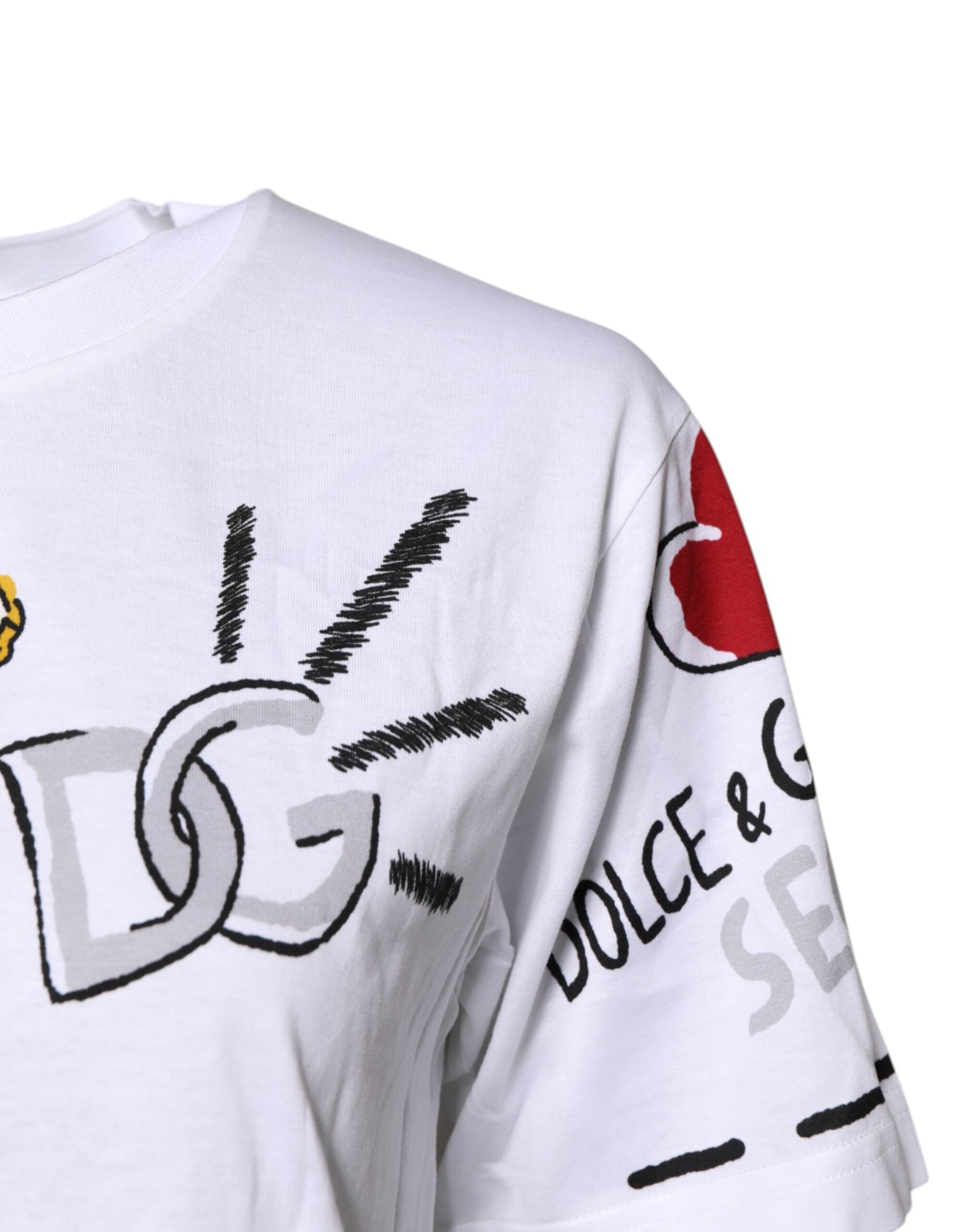 Dolce & Gabbana White Short-Sleeved Printed Jersey T-shirt Dolce & Gabbana