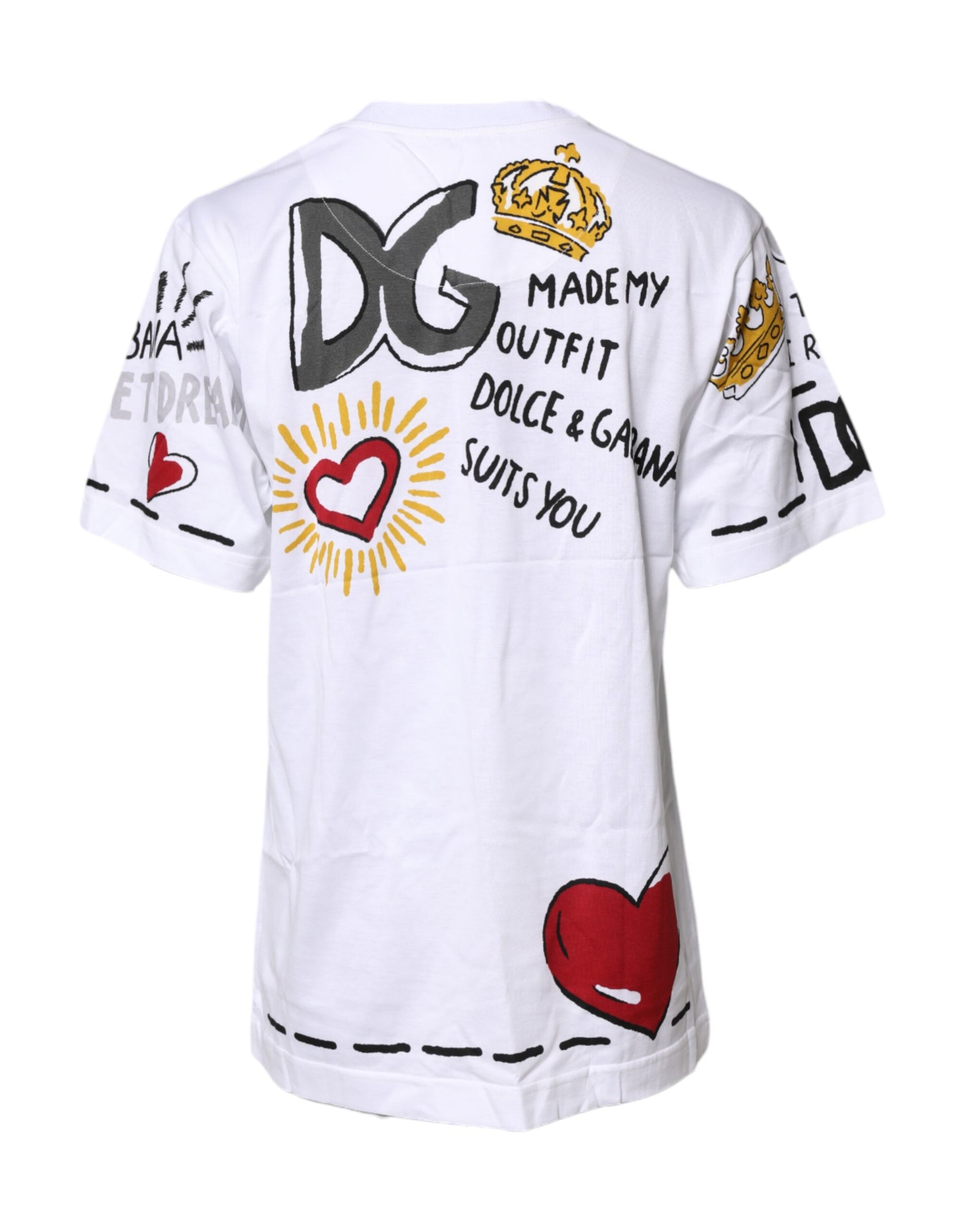 Dolce & Gabbana White Short-Sleeved Printed Jersey T-shirt Dolce & Gabbana