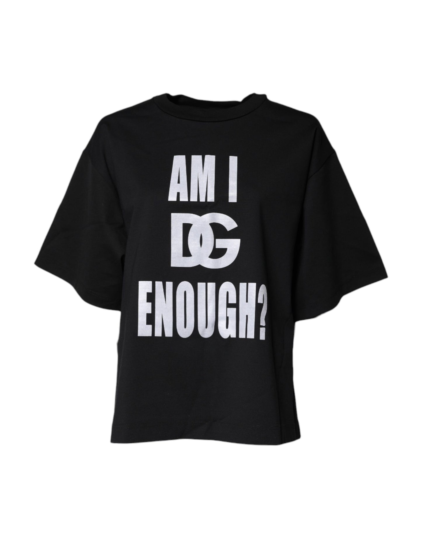 Dolce & Gabbana Black Printed Cotton Crew Neck Tee T-shirt Dolce & Gabbana