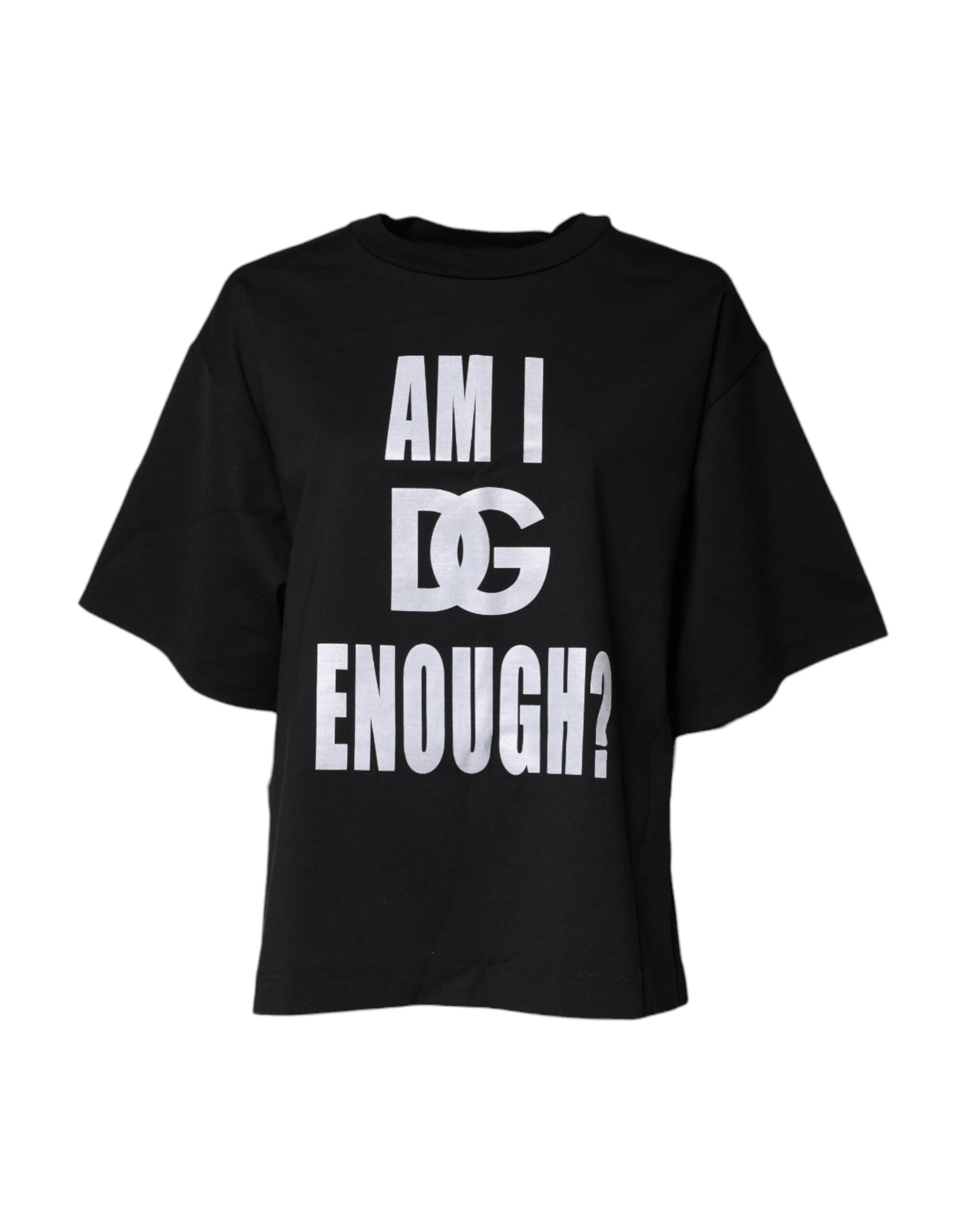 Dolce & Gabbana Black Printed Cotton Crew Neck Tee T-shirt Dolce & Gabbana