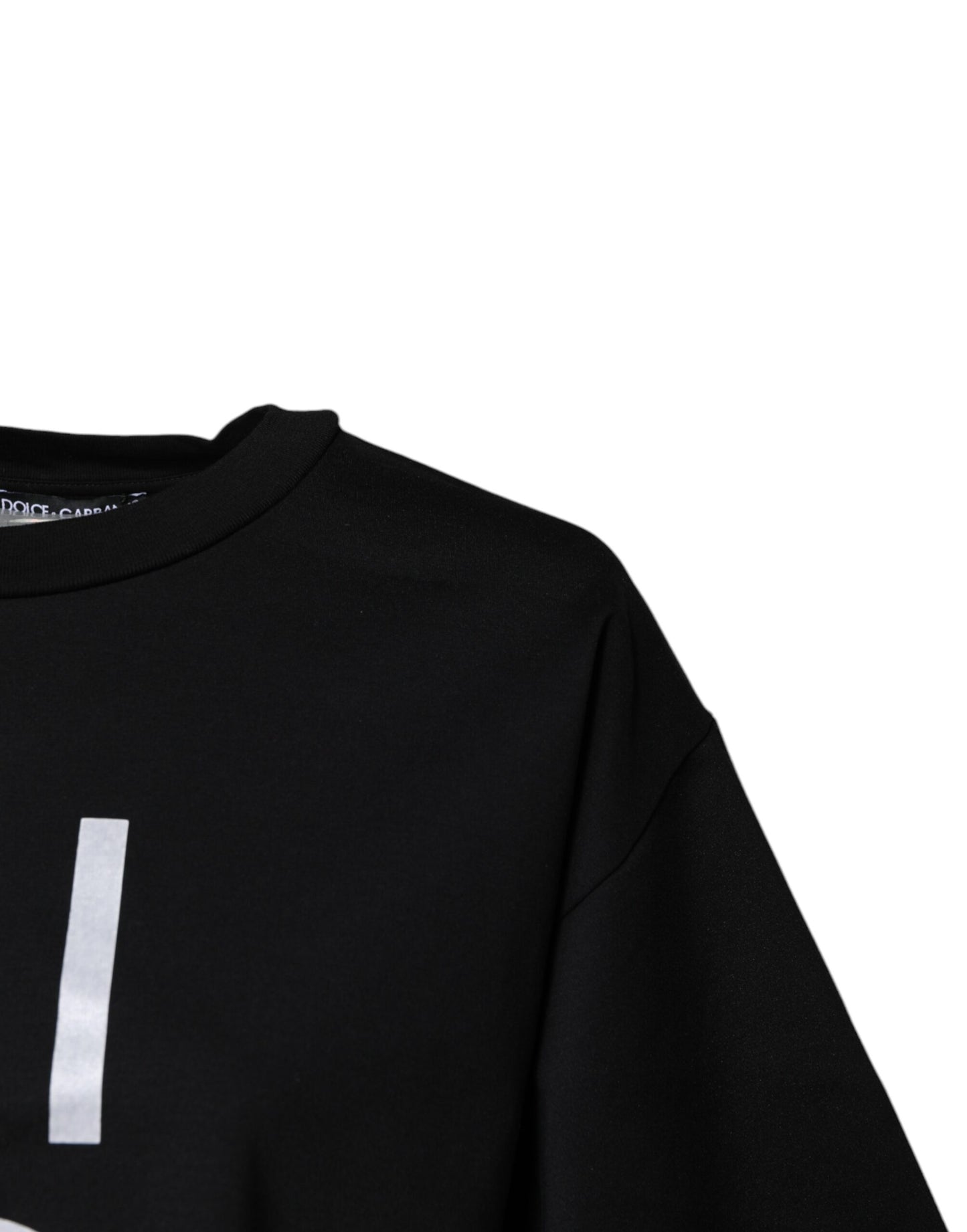 Dolce & Gabbana Black Printed Cotton Crew Neck Tee T-shirt Dolce & Gabbana