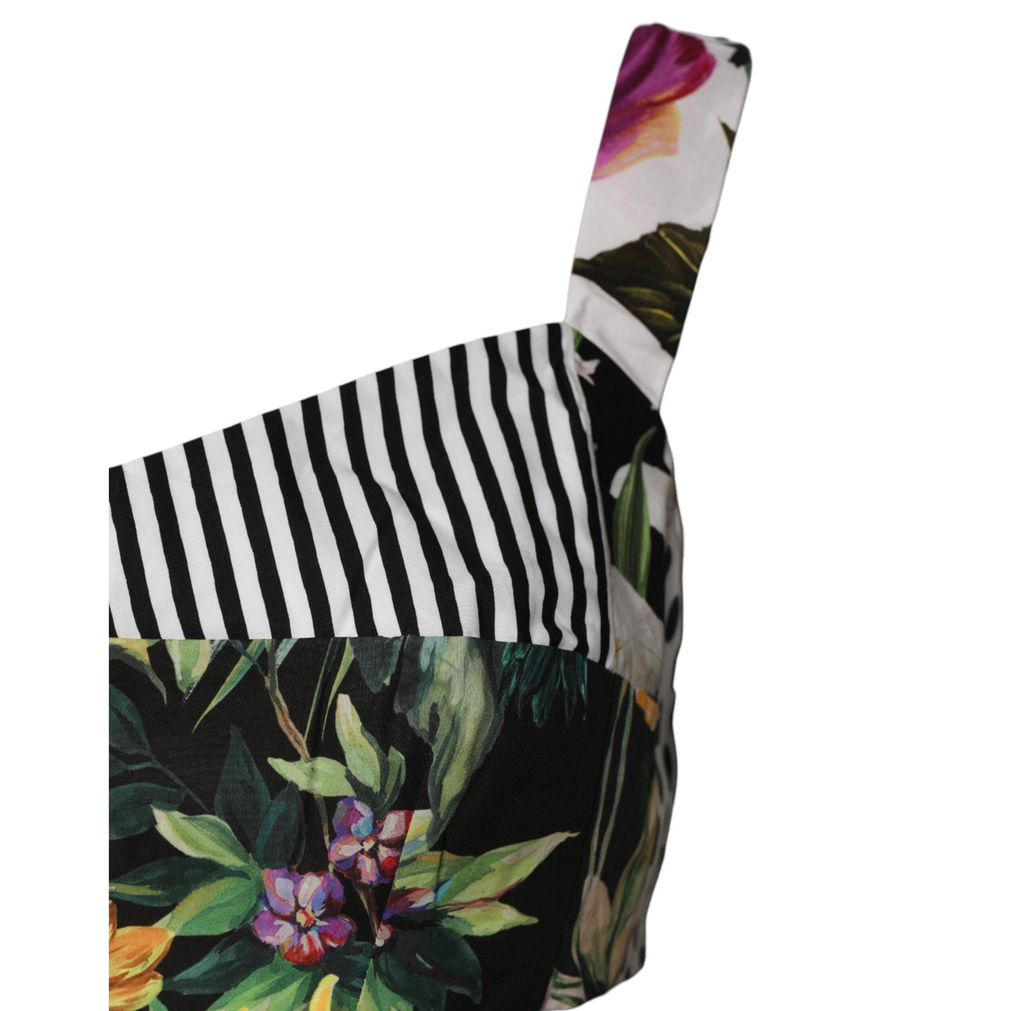 Dolce & Gabbana Multicolor Sweetheart Neck Patchwork Crop Top Dolce & Gabbana