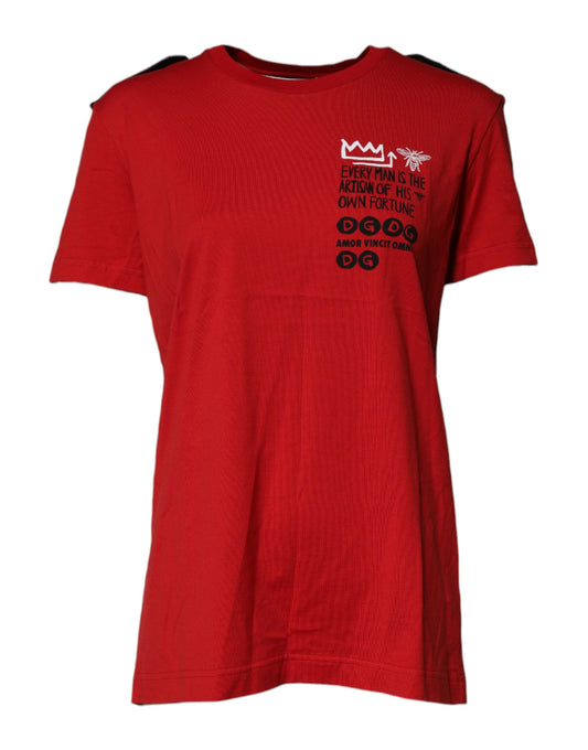 Dolce & Gabbana Red Cotton Round Neck Short Sleeves T-shirt Dolce & Gabbana