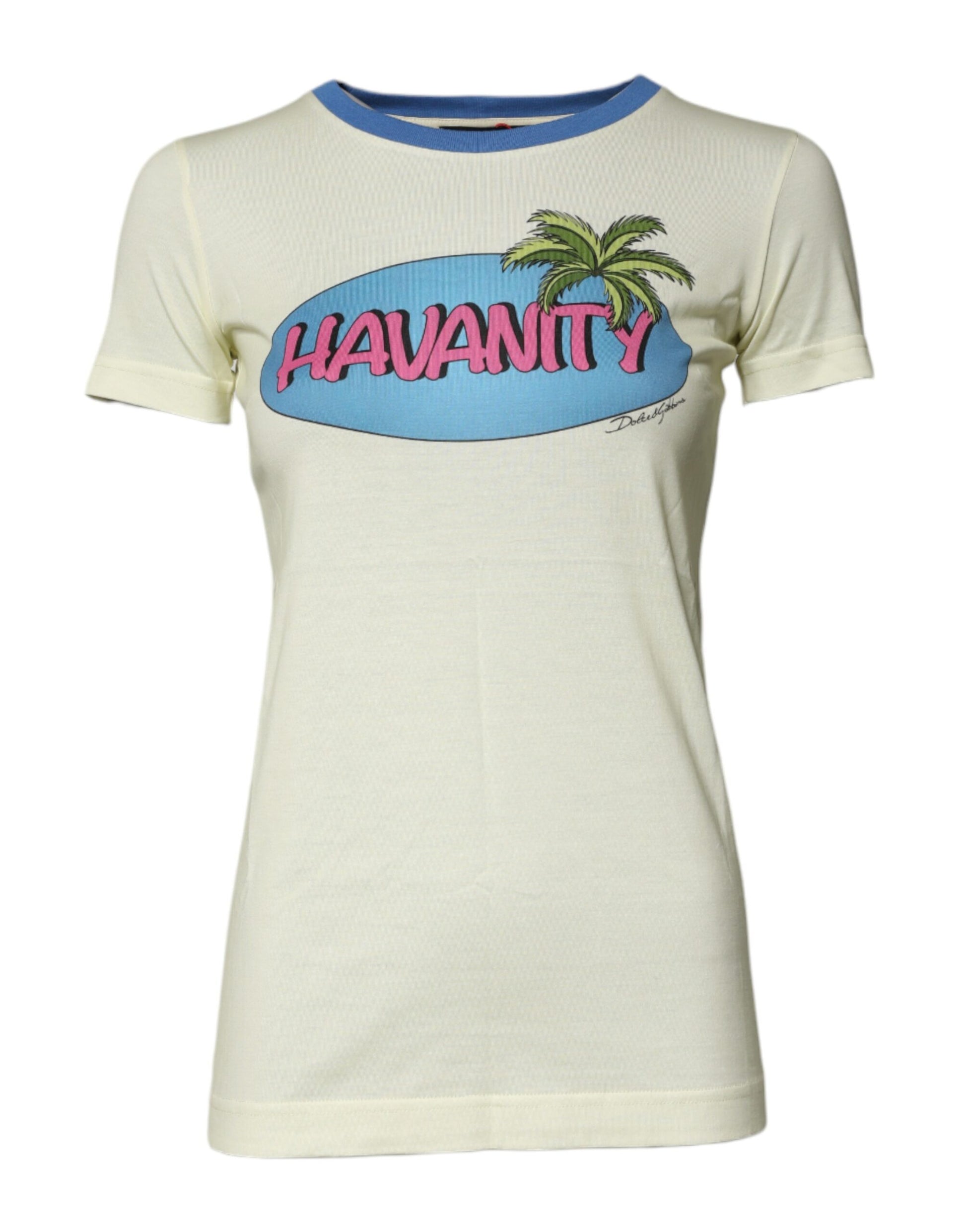 Dolce & Gabbana Light Yellow Cotton Short Sleeve T-shirt Dolce & Gabbana