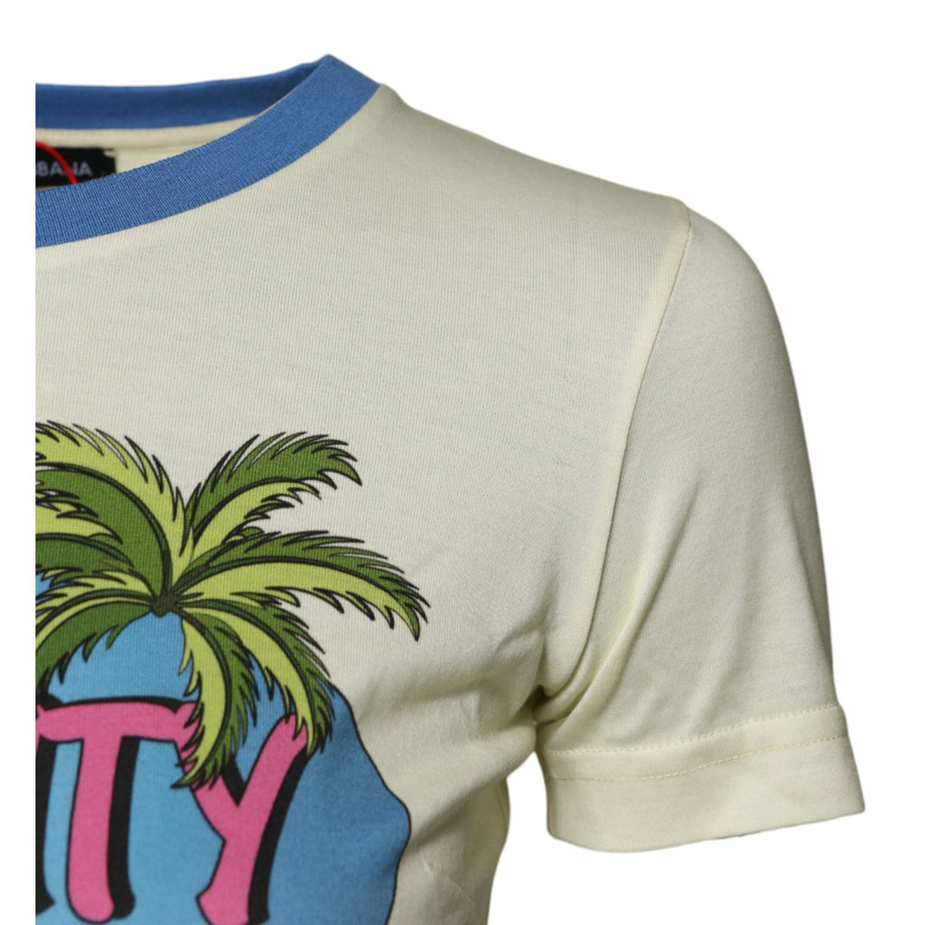 Dolce & Gabbana Light Yellow Cotton Short Sleeve T-shirt Dolce & Gabbana