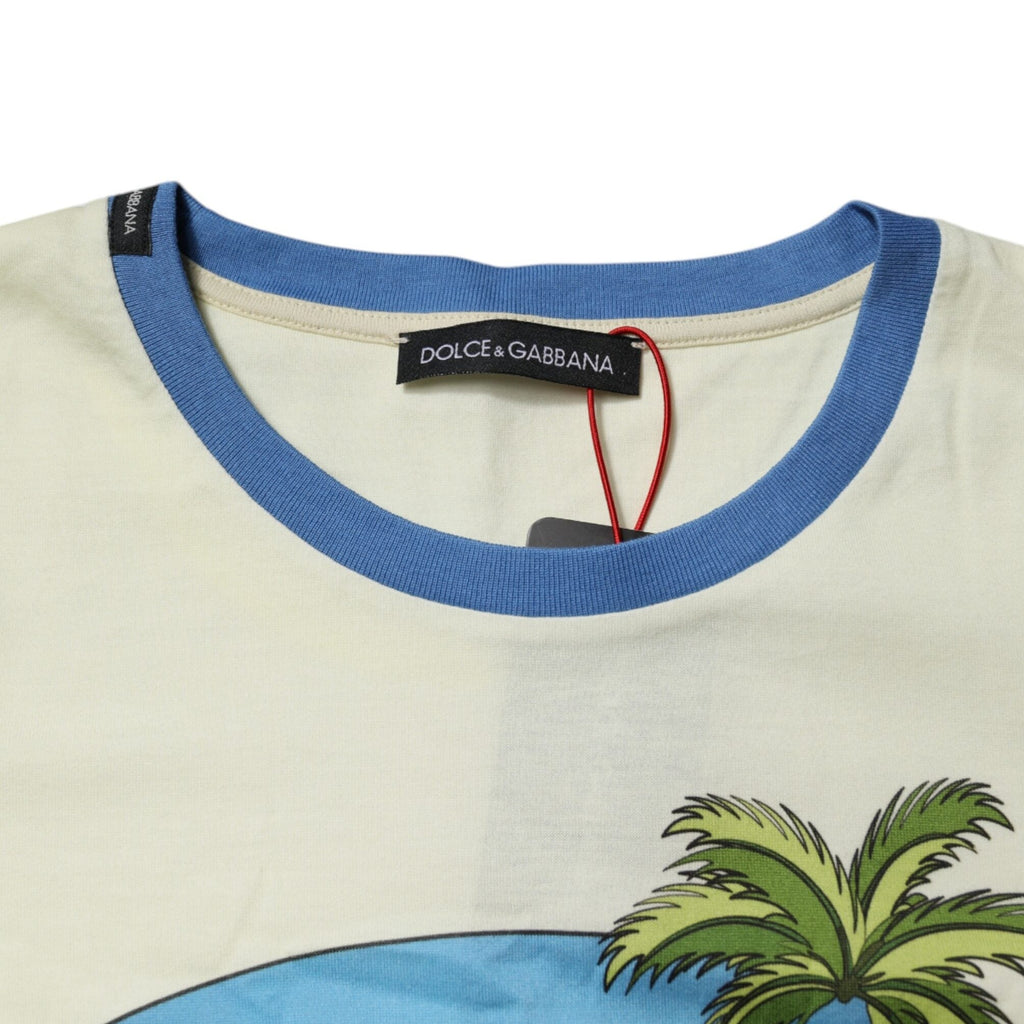 Dolce & Gabbana Light Yellow Cotton Short Sleeve T-shirt Dolce & Gabbana