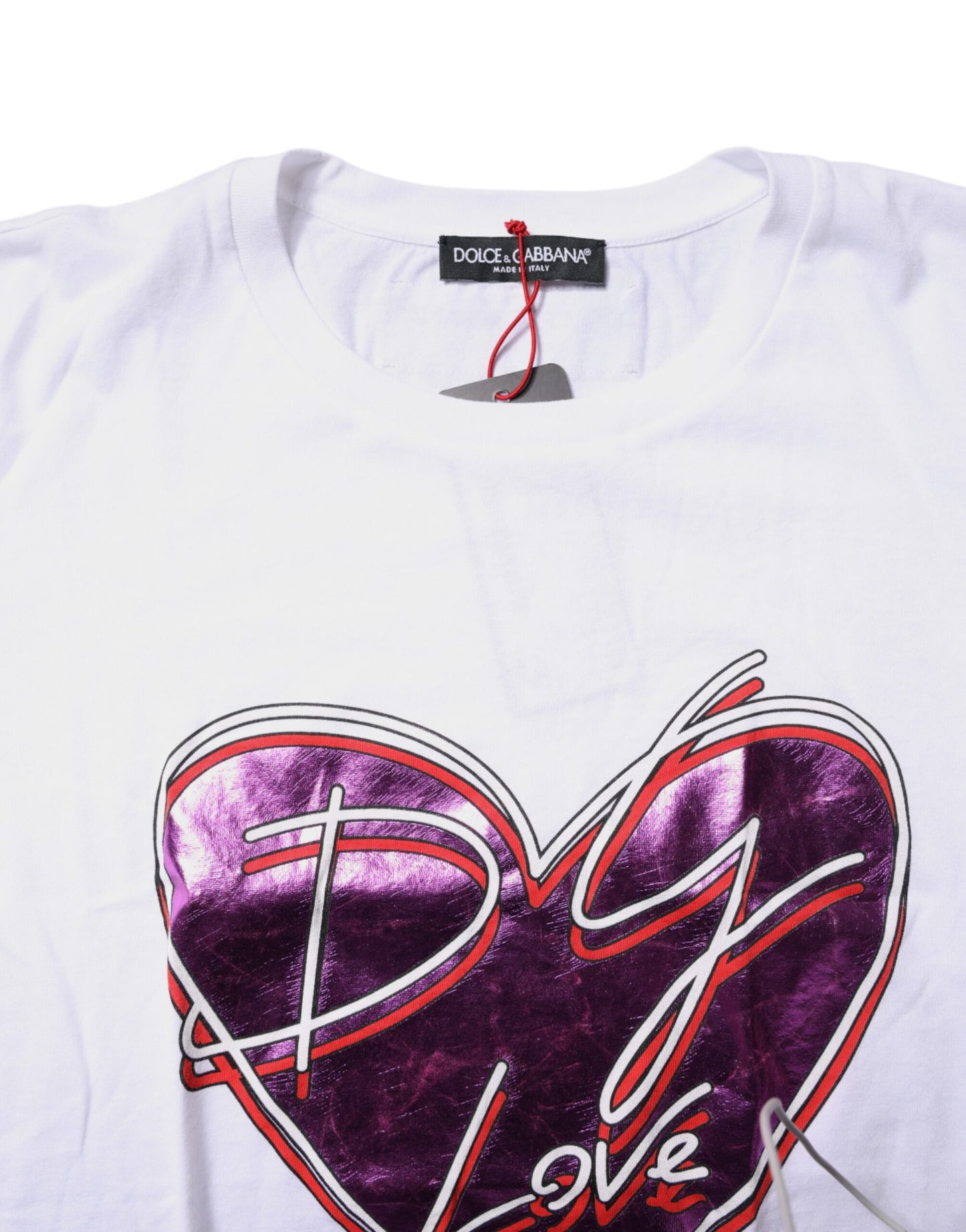 Dolce & Gabbana White Printed Cotton Round Neck Top T-shirt Dolce & Gabbana