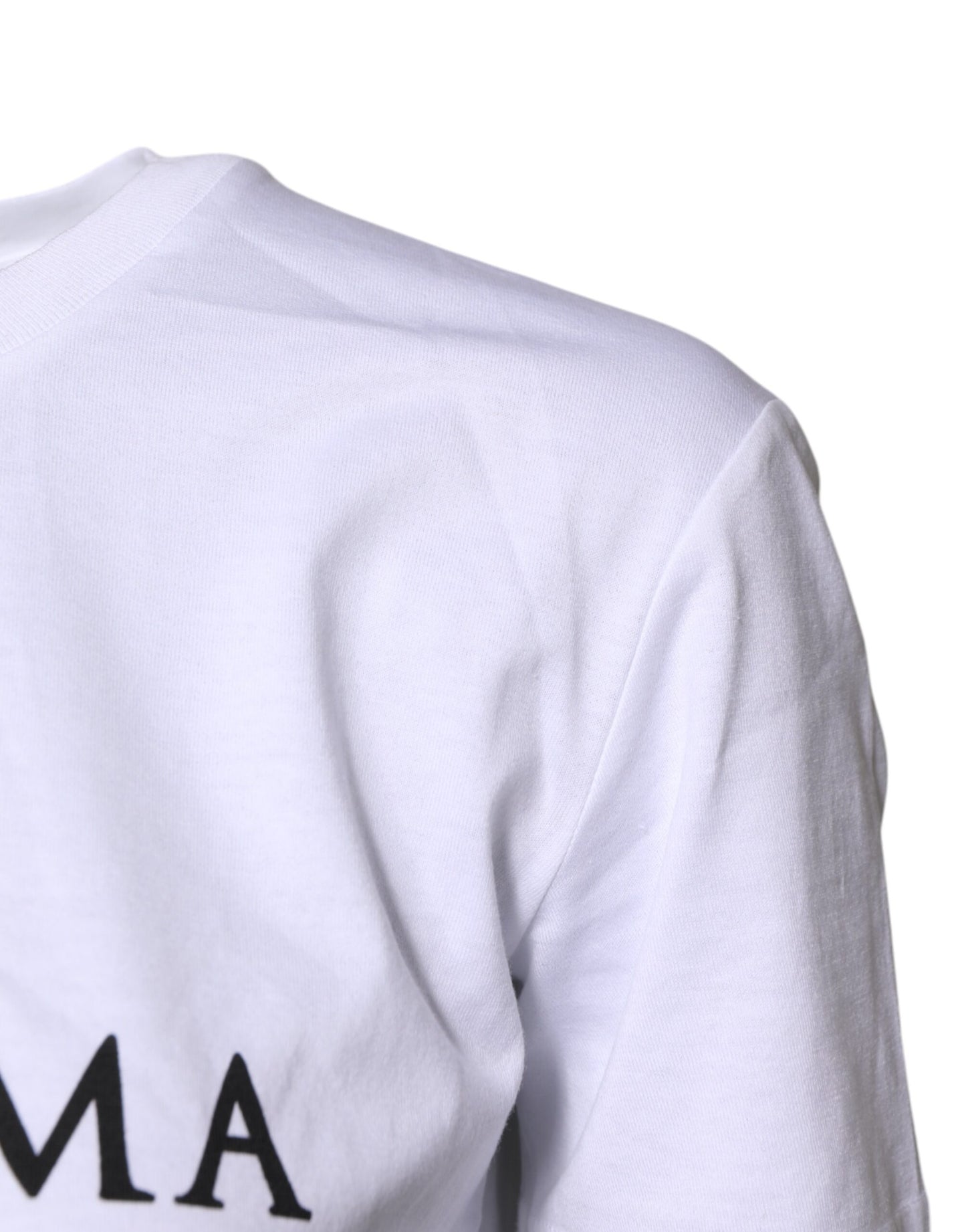 Dolce & Gabbana White Cotton Printed Round Neck Top T-shirt Dolce & Gabbana