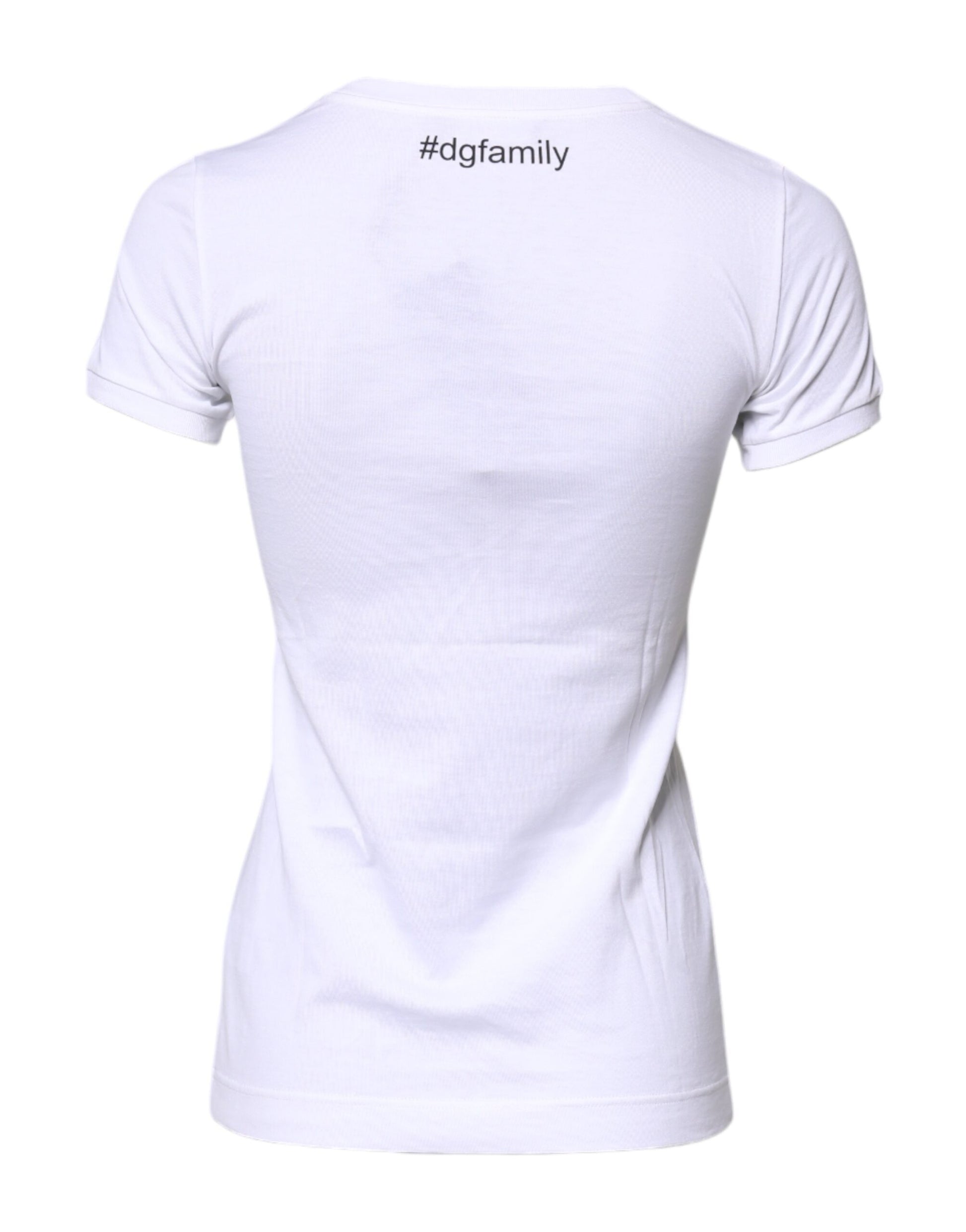 Dolce & Gabbana White Cotton #DGFAMILY Embroidery T-shirt Dolce & Gabbana